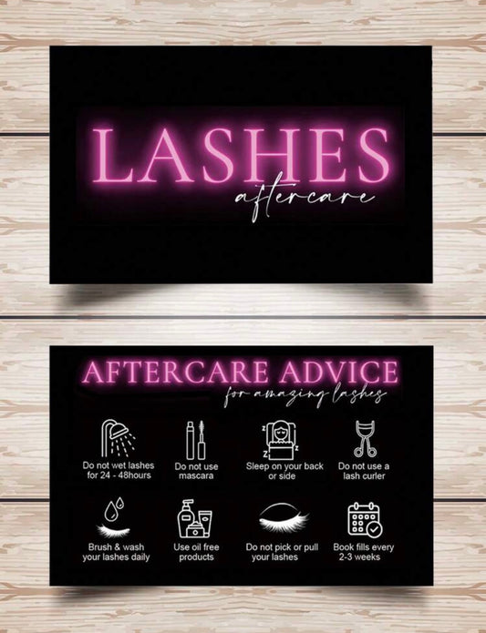 Lashes Aftercare Cards - 50 pack